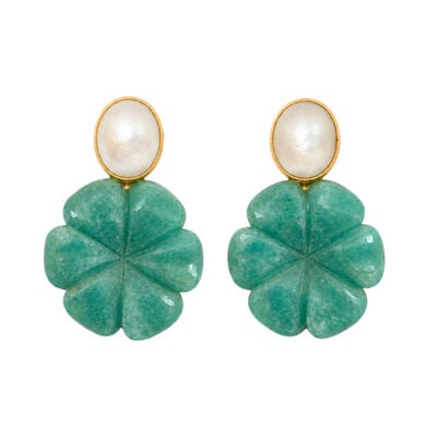 Carved flower earrings by Carousel Jewels
